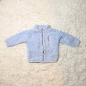 Baby Fleece Jacket 12M Blue Sherpa Zip Up Carter’s Lightweight